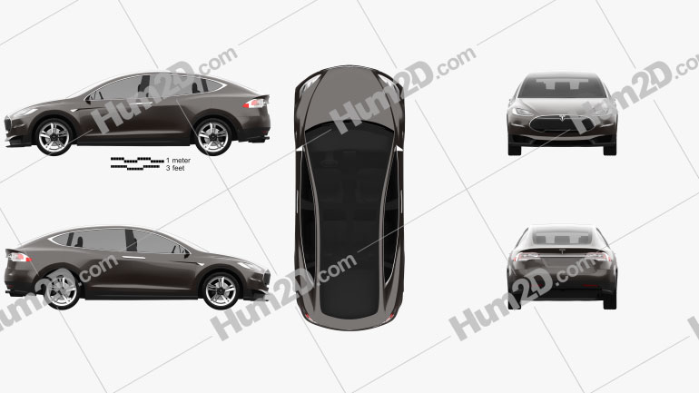 drawing of a tesla model x