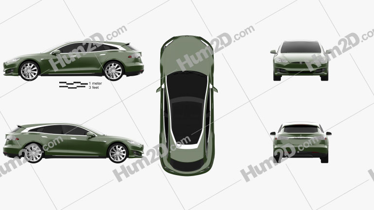 Tesla Model S Remetz Car Shooting Brake 2018 car clipart