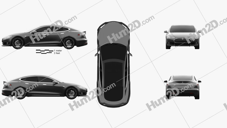 Pelagisch in de tussentijd Kreek Tesla Model S Brabus 2016 Clipart and Blueprint - Download Vehicles Clip  Art Images in PNG, PSD