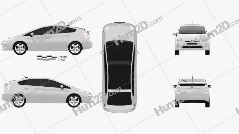 Toyota Prius 2010 car clipart