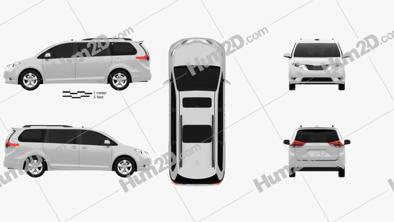 Toyota Sienna 2011 Clipart Image
