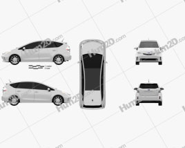 Toyota Prius V car clipart