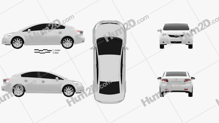 Toyota Avensis sedan 2009 car clipart