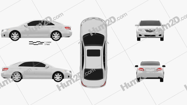Toyota Camry 2010 com interior HQ car clipart