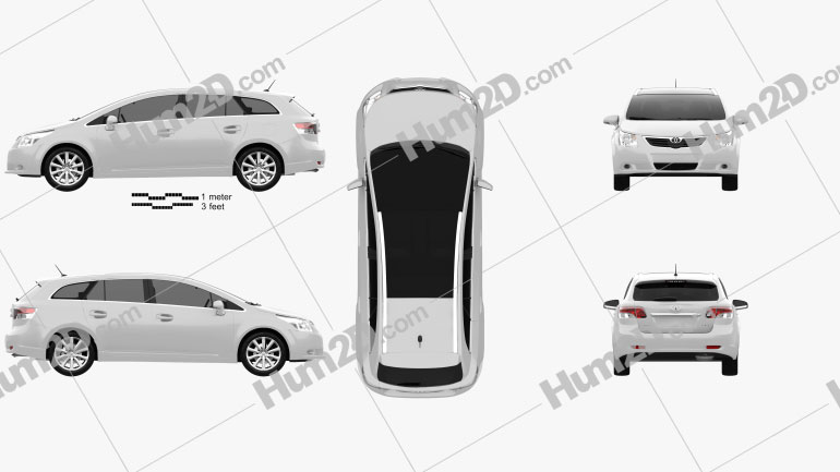 Toyota Avensis Tourer 2009 car clipart