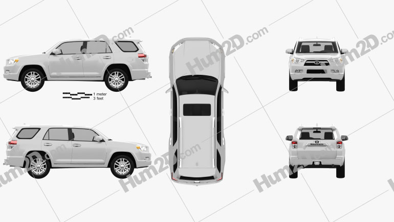 Toyota 4Runner 2011 Clipart and Blueprint - Download Vehicles Clip Art ...