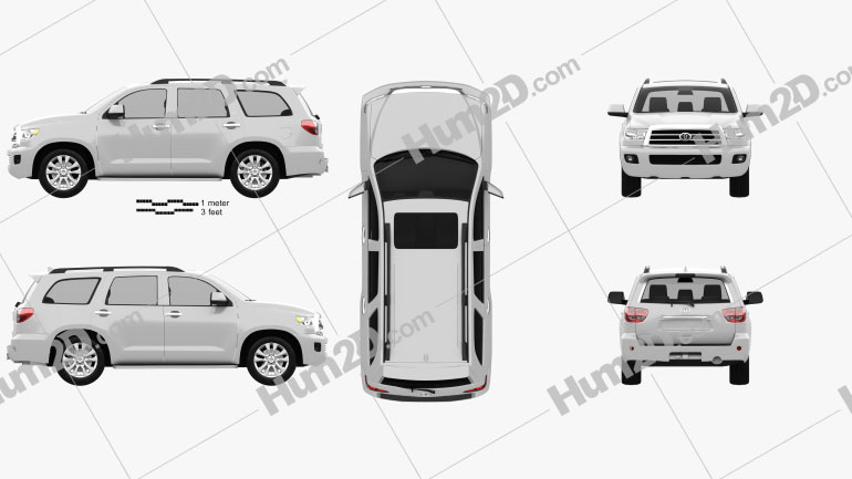Toyota Sequoia 2011 Clipart and Blueprint  Download Vehicles Clip Art