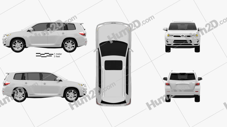 Toyota Highlander (Kluger) Hybrid 2011 Clipart Image