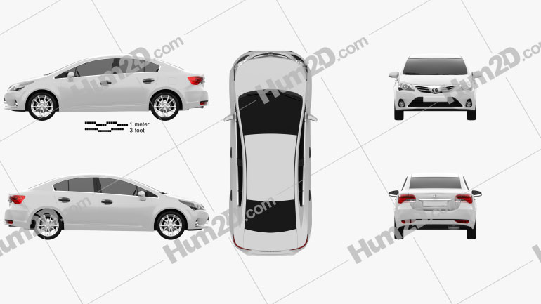 Toyota Avensis Sedan 2012 Clipart Image