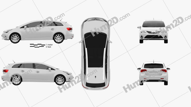 Toyota Avensis Tourer 2012 car clipart