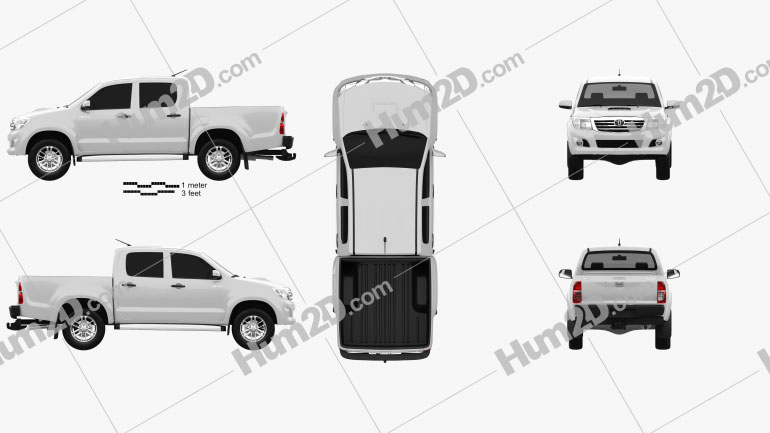 Download Toyota Hilux Double Cab 2012 Clipart And Blueprint Download Vehicles Clip Art Images In Png Psd