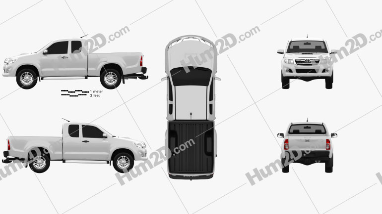 Toyota Hilux Extra Cab 2012 car clipart