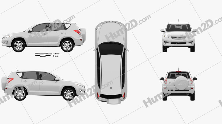 Toyota Rav4 European (Vanguard) 2012 Clipart Image