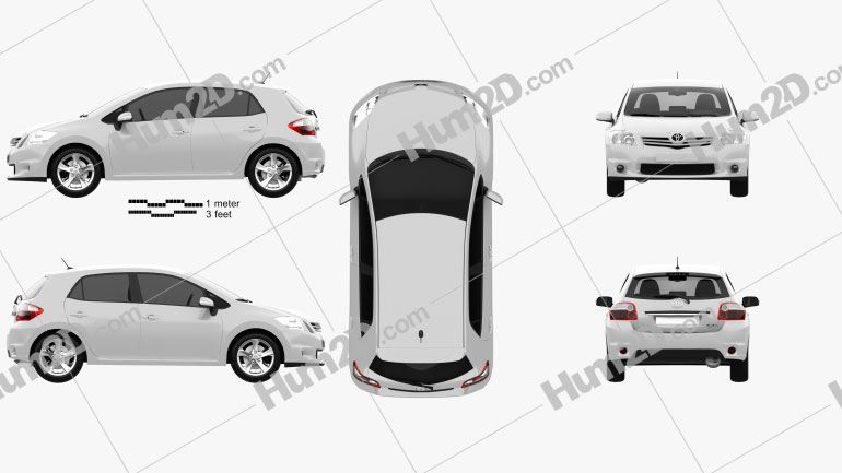 Toyota Auris 2012 Clipart Image
