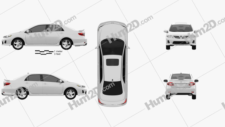 Toyota Corolla 2012 Clipart Image