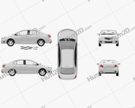 Toyota Yaris sedan (Vios, Belta) 2011 car clipart