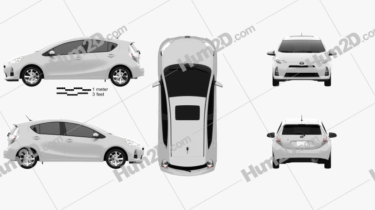 Toyota Prius C (Aqua) 2012 car clipart