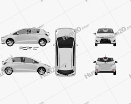 Toyota Yaris (Vitz) Hybrid 2013 car clipart