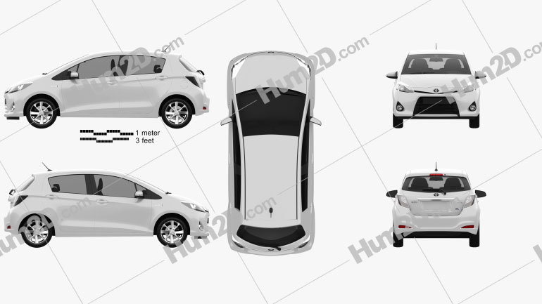 Toyota Yaris (Vitz) Hybrid 2013 car clipart