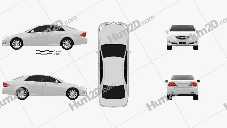 Toyota Crown Royal Saloon (S200) 2010 car clipart