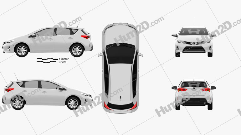 Toyota Auris hatchback 2013 Clipart Image