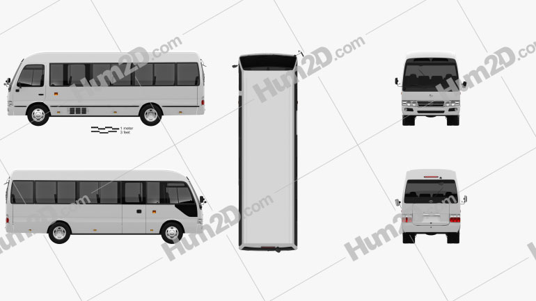 Toyota Coaster B50 2012 PNG Clipart