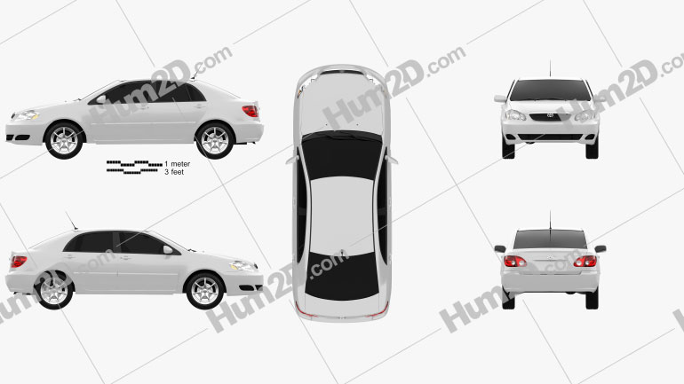 Toyota Corolla (E120) 2005 car clipart