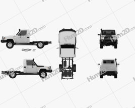 Toyota Land Cruiser (J70) Cab Chassis GXL 2008 car clipart