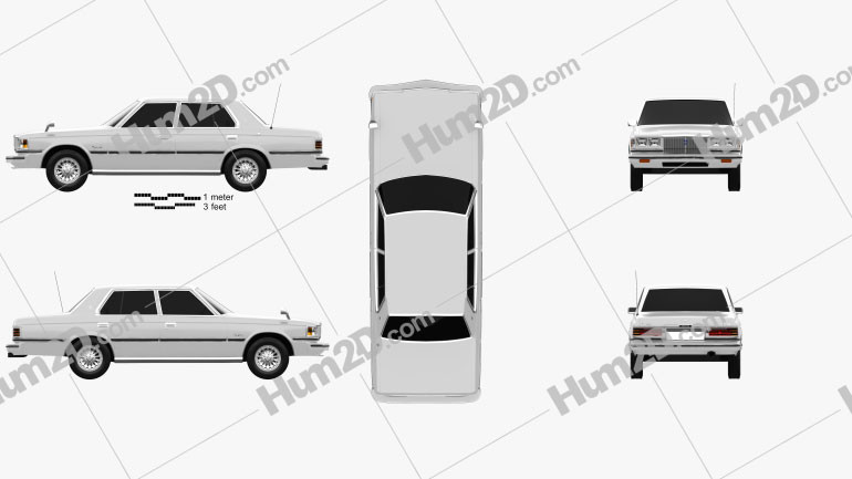 Toyota Crown sedan 1979 car clipart