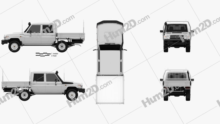Toyota Land Cruiser (J70) Double Cab Pickup 2012 Clipart Image