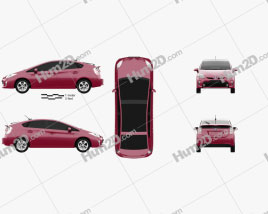Toyota Prius (XW30) 2012 car clipart