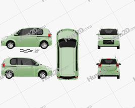 Toyota Porte 3-door hatchback 2012 car clipart