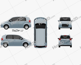 Toyota Porte 5-door hatchback 2012 car clipart
