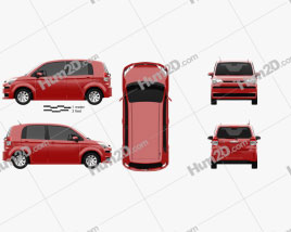 Toyota Spade 5-door hatchback 2012 car clipart