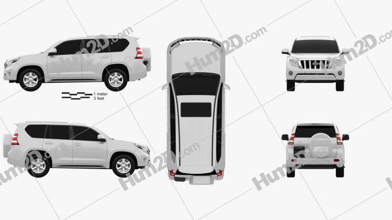 Toyota Land Cruiser Prado (J150) de 5 portas 2014 car clipart