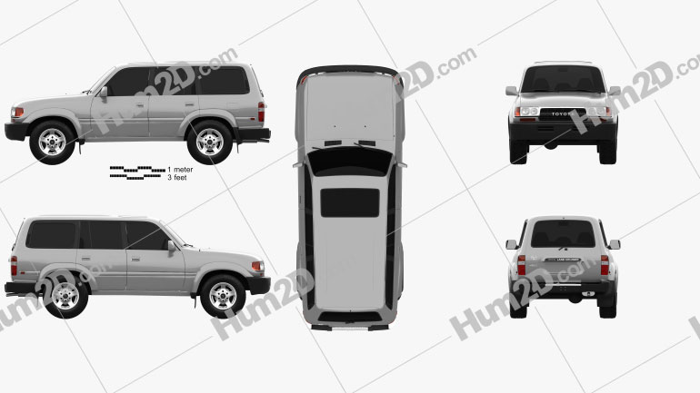 Toyota Land Cruiser (J80) 1995 car clipart