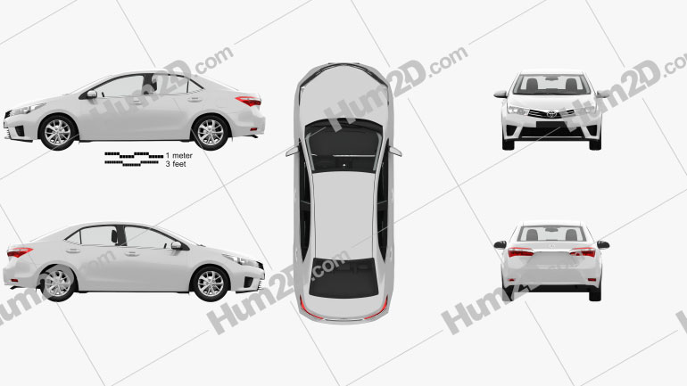 Toyota Corolla EU with HQ interior 2014 car clipart