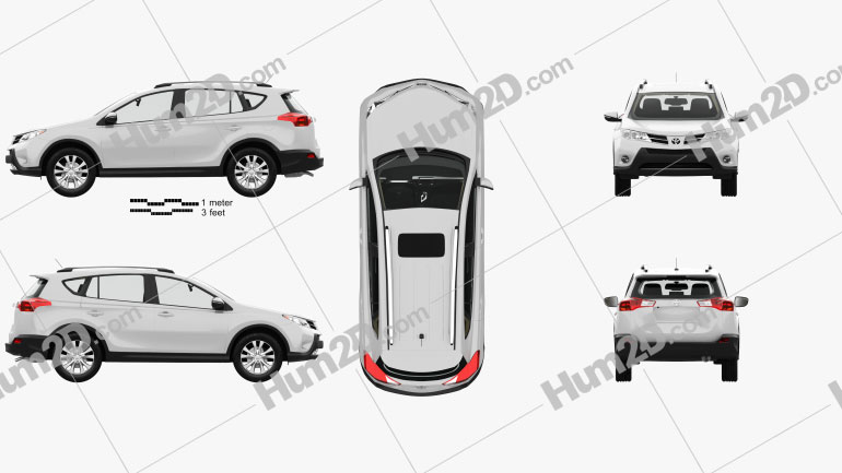 Toyota RAV4 with HQ interior 2013 car clipart