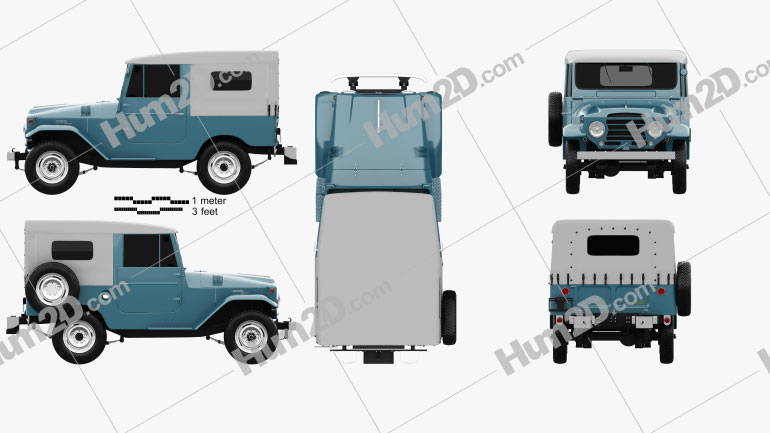 Toyota Land Cruiser (J20) softtop 1958 PNG Clipart