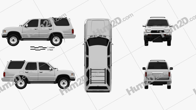 Toyota 4Runner 1992 car clipart
