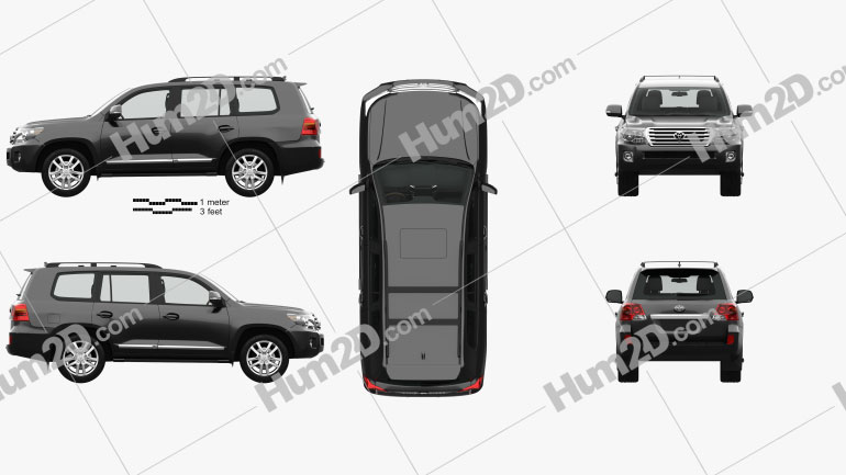 Toyota Land Cruiser (J200) com interior HQ 2013 car clipart