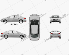 Toyota Avensis with HQ interior 2012 car clipart
