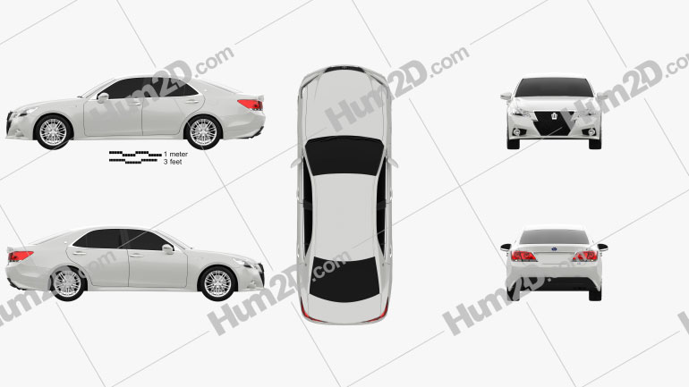 Toyota Crown Hybrid Athlete 2013 car clipart