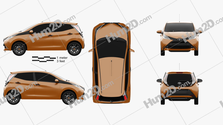 Toyota Aygo 5-door 2014 car clipart