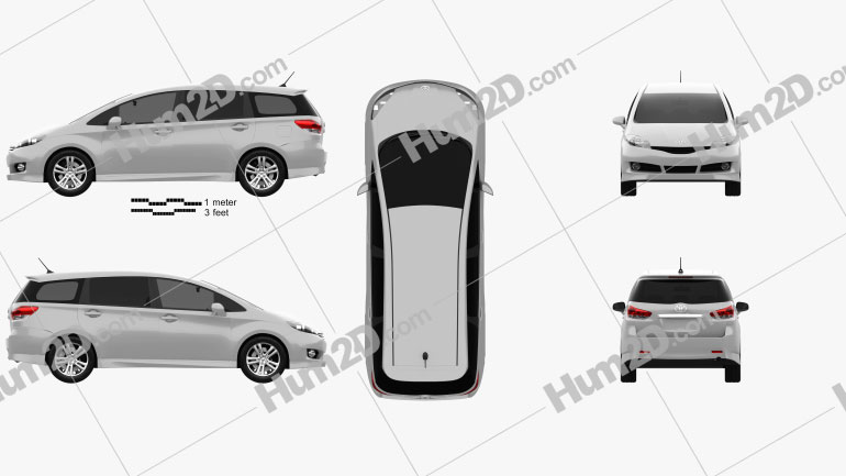 Toyota Wish 2009 clipart