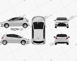 Toyota Yaris 5-door 2015 car clipart