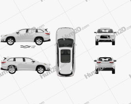 Toyota Highlander with HQ interior 2014 car clipart
