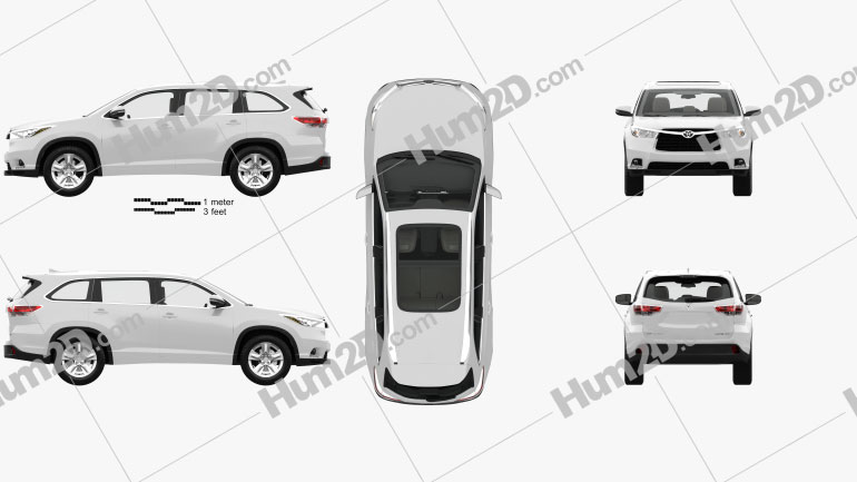 Toyota Highlander with HQ interior 2014 car clipart