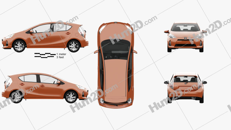 Toyota Prius C with HQ interior 2012 PNG Clipart