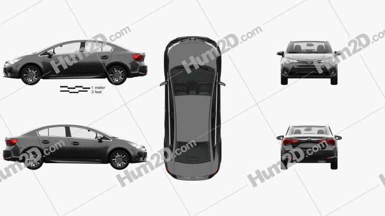 Toyota Avensis (T270) sedan with HQ interior 2016 car clipart